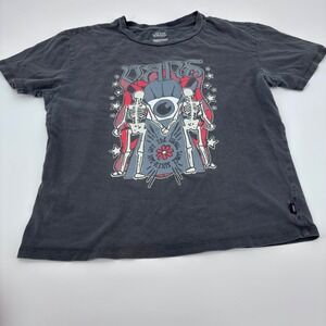 Vans Graphic T Shirt off the wall On Tour Forever gray cropped cotton Large